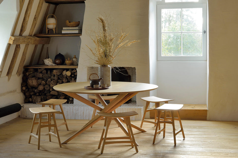 ETHNICRAFT OAK MIKADO ROUND DINING TABLE The Banyan Tree