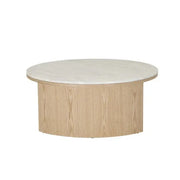 GLOBEWEST OBERON CRESCENT MARBLE COFFEE TABLE