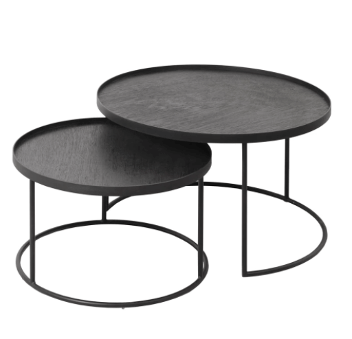 ETHNICRAFT ROUND TRAY COFFEE TABLE SET