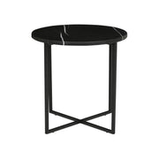 GLOBEWEST ELLE LUXE MARBLE ROUND SIDE TABLE