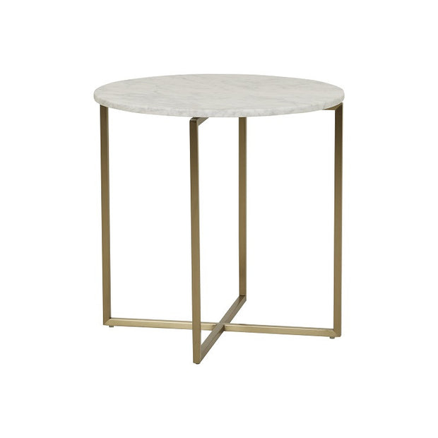 GLOBEWEST ELLE LUXE MARBLE SIDE TABLE - The Banyan Tree Furniture & Homewares