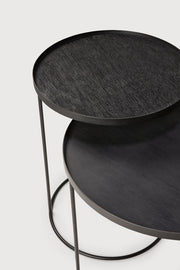 ETHNICRAFT ROUND TRAY SIDE TABLE SET