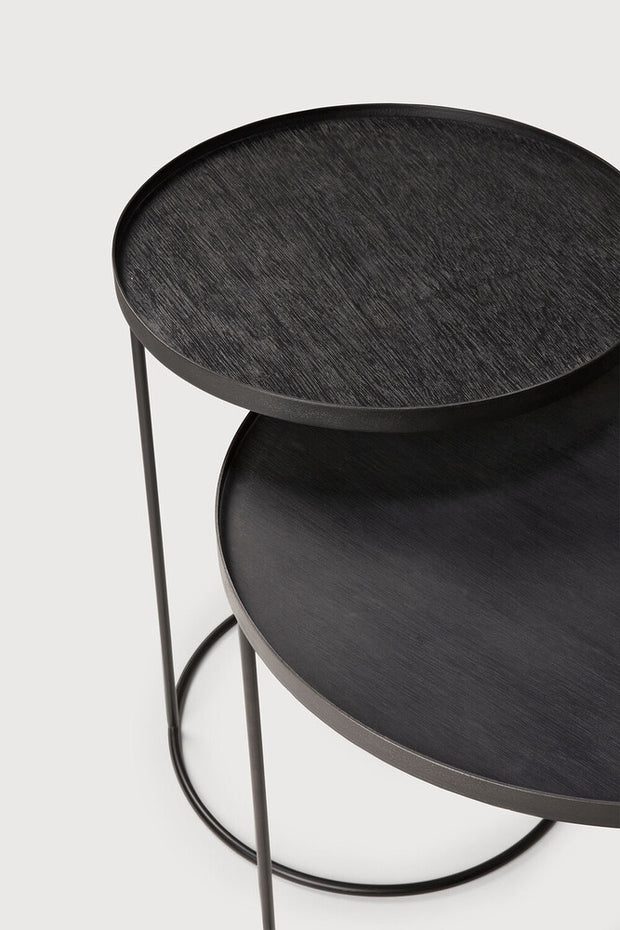 ETHNICRAFT ROUND TRAY SIDE TABLE SET