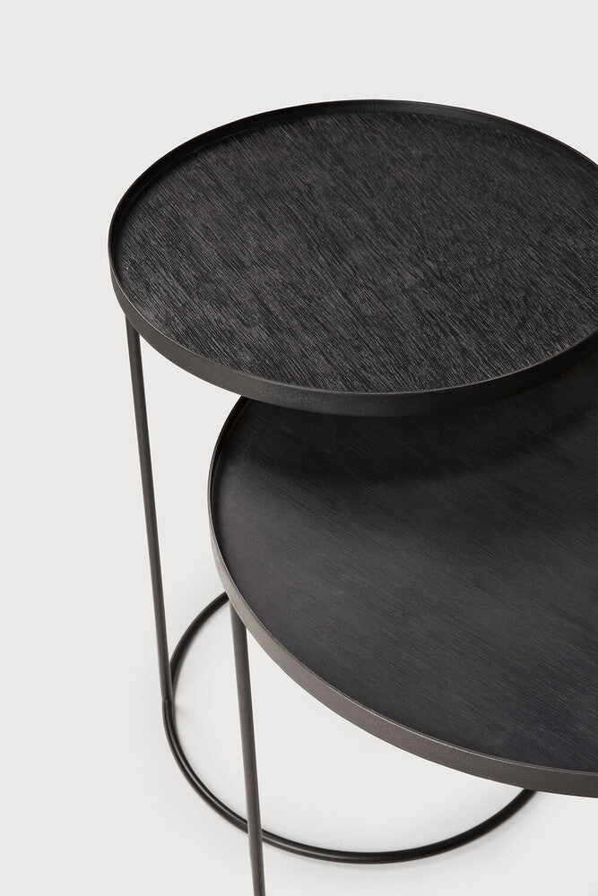 ETHNICRAFT ROUND TRAY SIDE TABLE SET