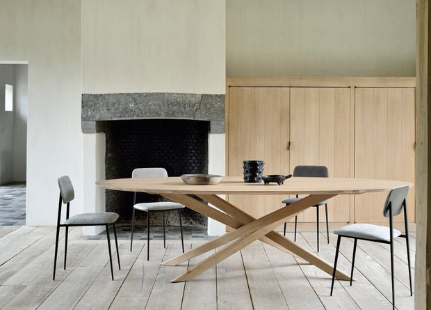 ETHNICRAFT OAK MIKADO OVAL DINING TABLE
