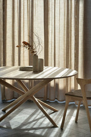 ETHNICRAFT OAK MIKADO ROUND DINING TABLE