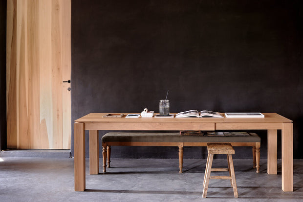 ETHNICRAFT OAK SLICE EXTENDABLE DINING TABLE 160-240