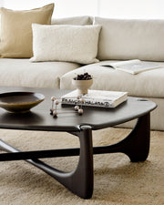 ETHNICRAFT MAHOGANY PI COFFEE TABLE - DARK BROWN - PEBBLE SHAPE