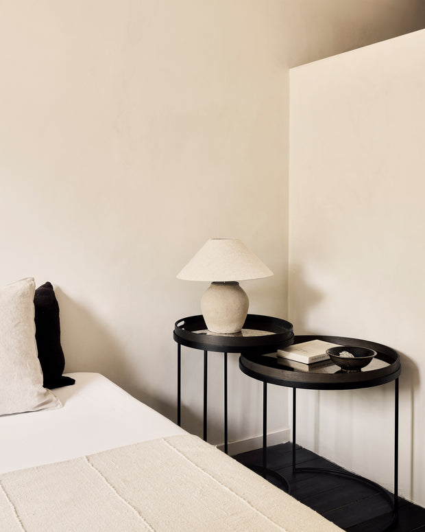 ETHNICRAFT ROUND TRAY SIDE TABLE SET