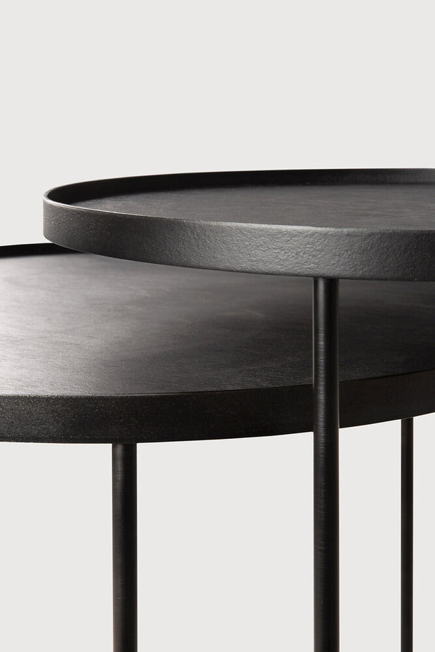 ETHNICRAFT ROUND TRAY SIDE TABLE SET