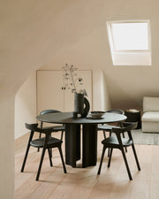 ETHNICRAFT MAHOGANY ROLLER MAX DINING TABLE DARK BROWN