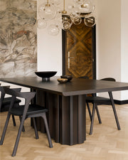 ETHNICRAFT MAHOGANY SEQUENCE RECTANGULAR DINING TABLE - DARK BROWN