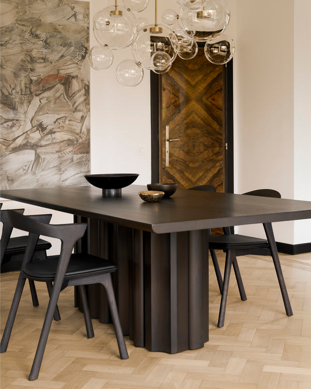 ETHNICRAFT MAHOGANY SEQUENCE RECTANGULAR DINING TABLE - DARK BROWN