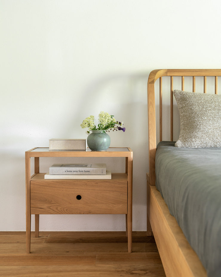 ETHNICRAFT SPINDLE BEDSIDE TABLE