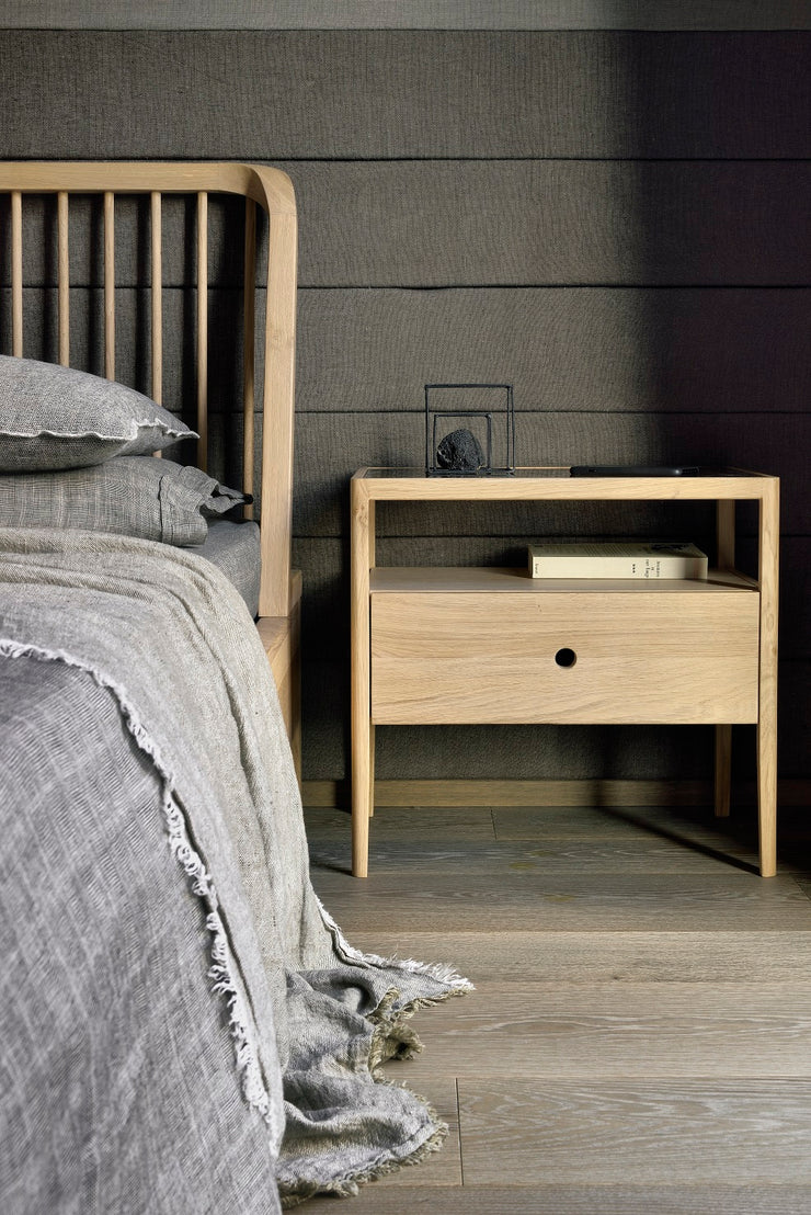 ETHNICRAFT SPINDLE BEDSIDE TABLE