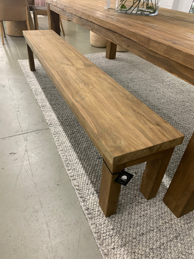 RECYCLED TEAK DRIFTWOOD DINING BENCH