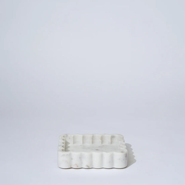 MARMOSET FOUND MARBLE RECTANGLE RIBBED CATCHALL