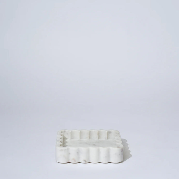 MARMOSET FOUND MARBLE RECTANGLE RIBBED CATCHALL