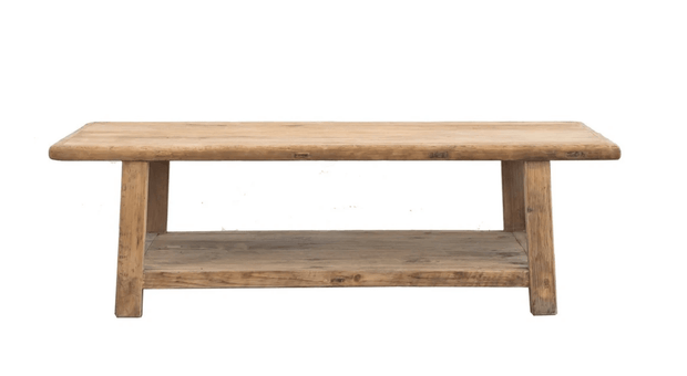 ELM COFFEE TABLE WITH SHELF