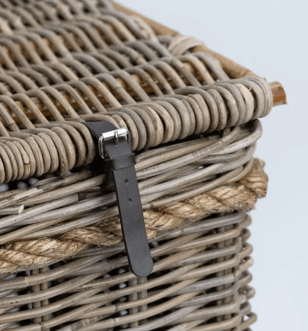 WICKA NEW ENGLAND LIDDED ROPE & KUBU HAMPER