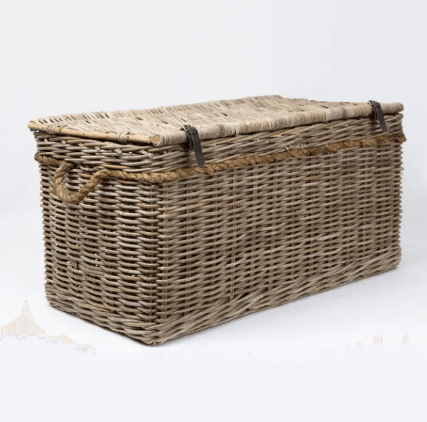 WICKA NEW ENGLAND LIDDED ROPE & KUBU HAMPER