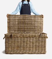 WICKA NEW ENGLAND LIDDED ROPE & KUBU HAMPER