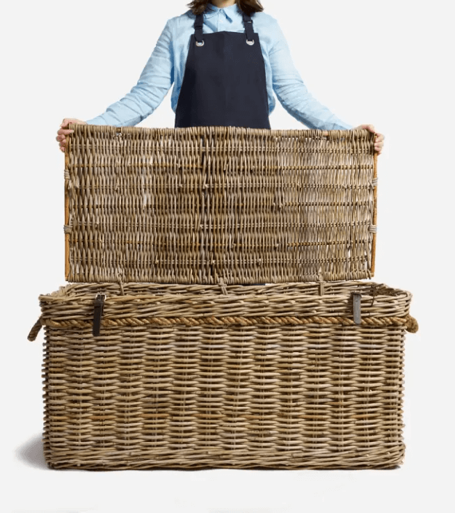 WICKA NEW ENGLAND LIDDED ROPE & KUBU HAMPER