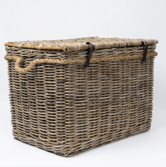 WICKA NEW ENGLAND LIDDED ROPE & KUBU HAMPER