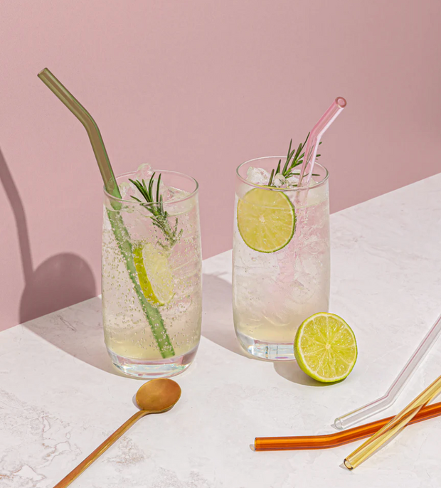 SUCKER REUSABLE GLASS DRINKING STRAWS