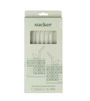 SUCKER REUSABLE GLASS DRINKING STRAWS