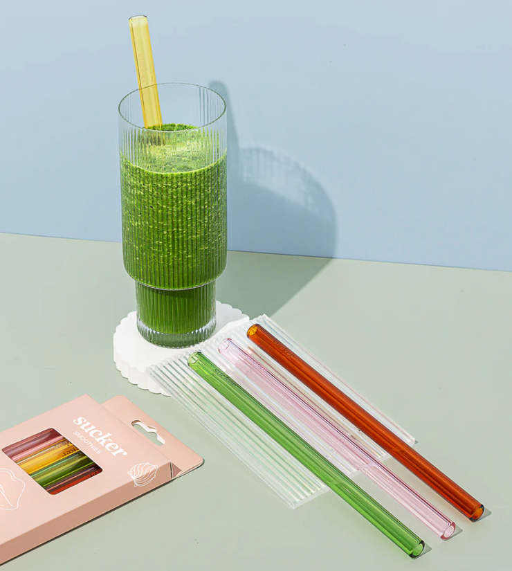 SUCKER GLASS SMOOTHIE STRAWS