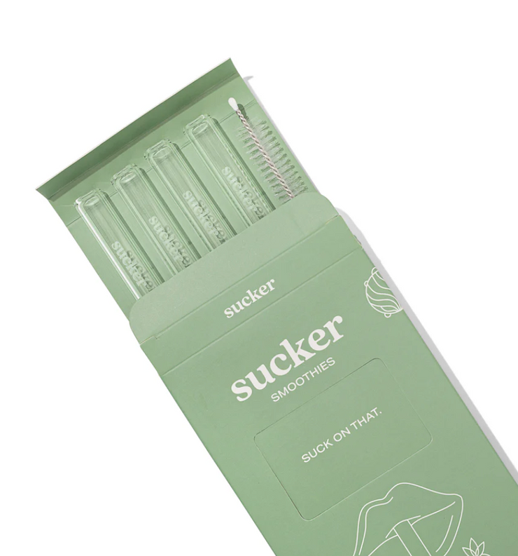 SUCKER GLASS SMOOTHIE STRAWS