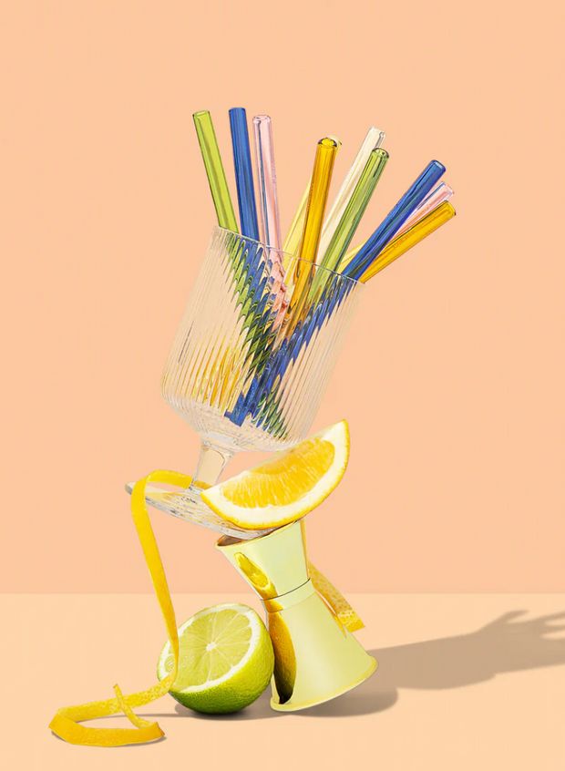 SUCKER GLASS COCKTAIL STRAWS