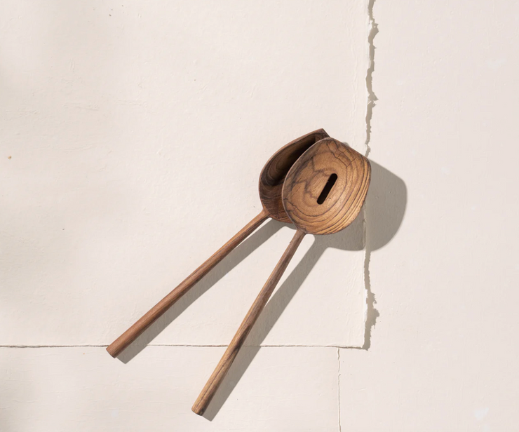 WAHEEDA TEAK SALAD SERVERS