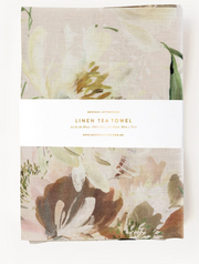 PEONY STUDY LINEN TEA TOWEL