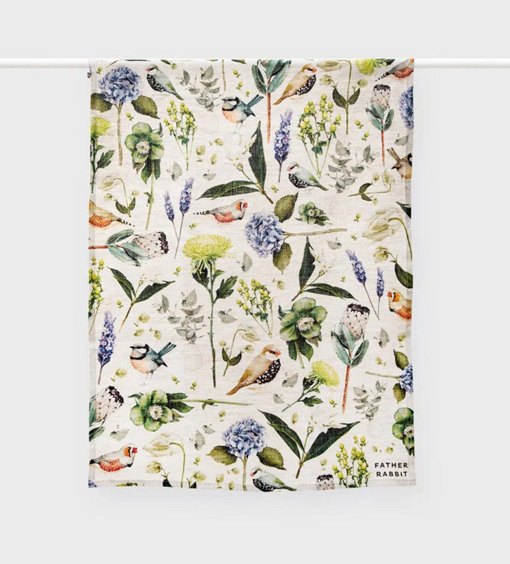 FATHER RABBIT TEA TOWEL BOTANICA NATURAL
