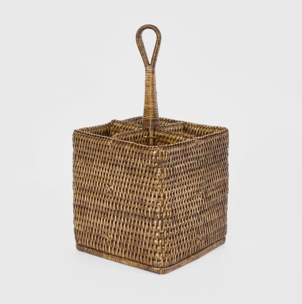 PAUME RATTAN CUTLERY CADDY