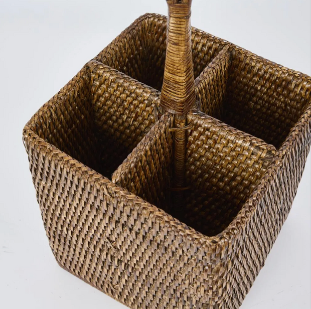 PAUME RATTAN CUTLERY CADDY
