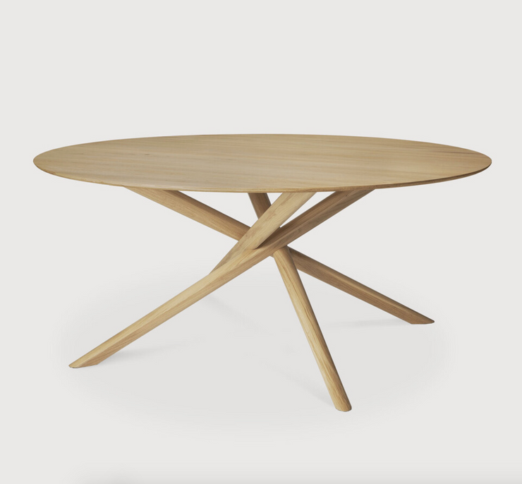 ETHNICRAFT OAK MIKADO ROUND DINING TABLE