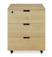ETHNICRAFT BILLY DRAWER UNIT - OAK 3 DRAWERS WITH KEYLOCK