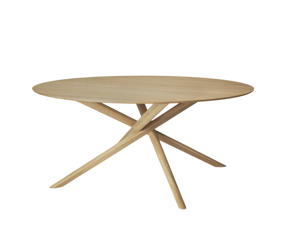 ETHNICRAFT OAK MIKADO ROUND DINING TABLE