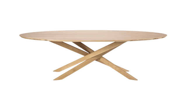 ETHNICRAFT OAK MIKADO OVAL DINING TABLE