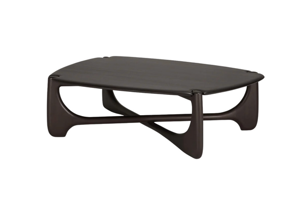 ETHNICRAFT MAHOGANY PI COFFEE TABLE - DARK BROWN - PEBBLE SHAPE