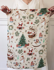 AN ENCHANTED CHRISTMAS 100% LINEN TEA TOWEL