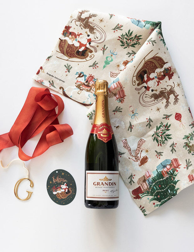 AN ENCHANTED CHRISTMAS 100% LINEN TEA TOWEL