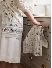 HEIRLOOM CHRISTMAS HOLLY 100% LINEN TEA TOWEL