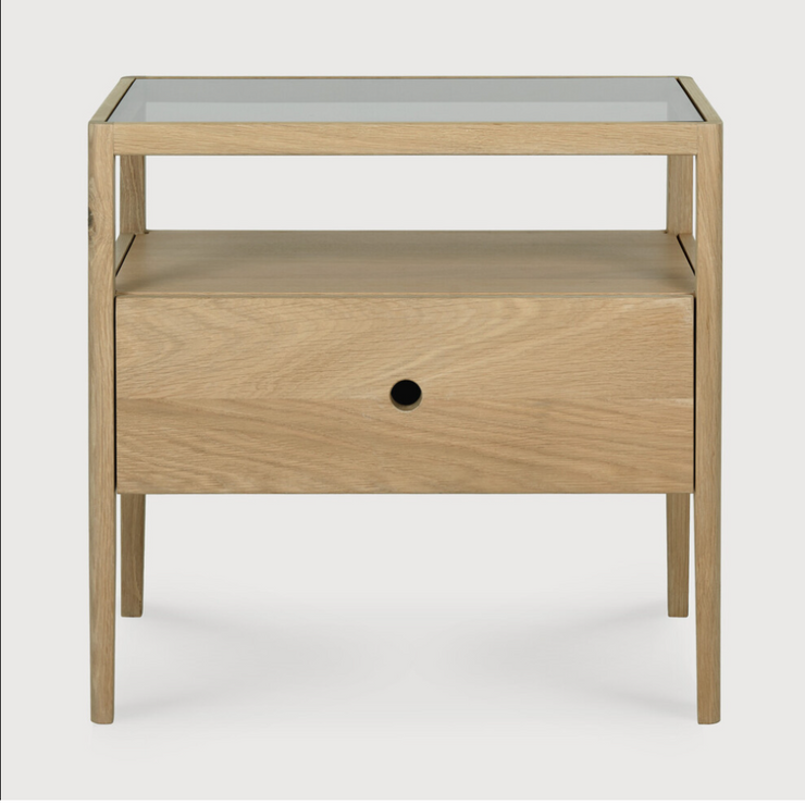 ETHNICRAFT SPINDLE BEDSIDE TABLE