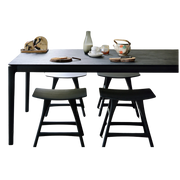 ETHNICRAFT BLACK OAK BOK DINING TABLE