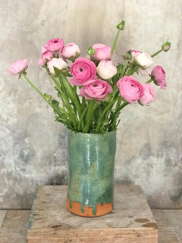 GREEN BLUE CYLINDER VASE