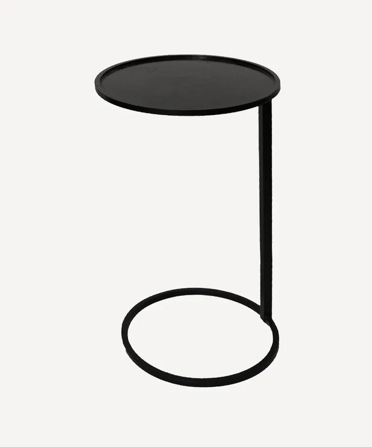 BLACK CIRCLE SMALL COUCH SIDE TABLE